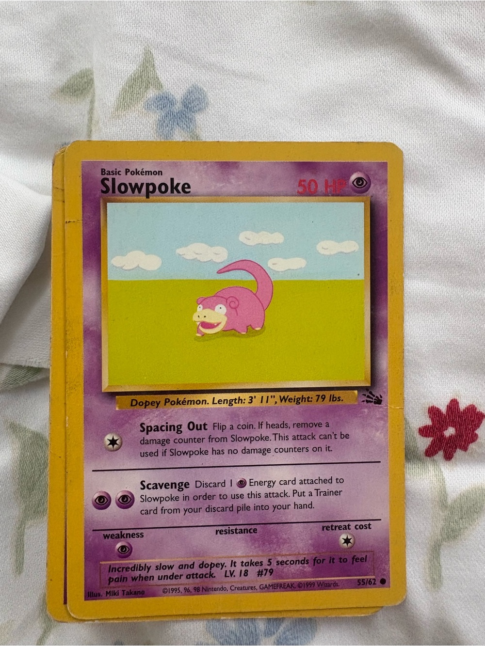 Vintage Slowpoke Pokémon Trading Card - 90s original